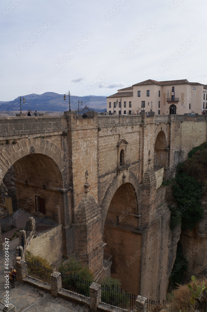 Stone bridge with arches in Ronda, Andalusia