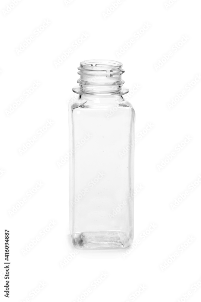 empty new plastic bottle isolated on white background. production of containers empty new plastic bottle isolated on white background. production of containers