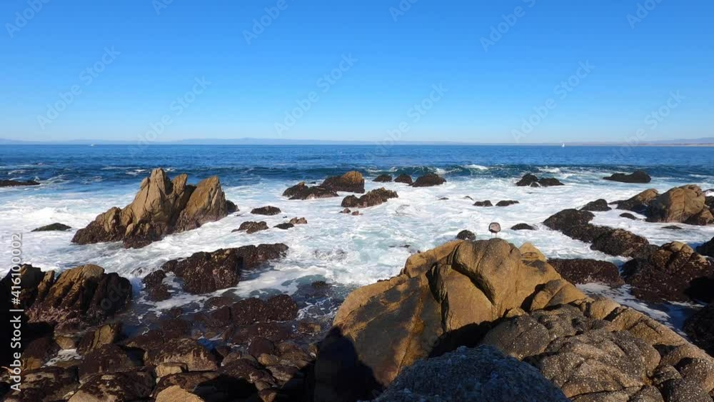 Northern Pacific Beach Clear Skies California Winter Still Shot - 4K Still Northern Pacific Beach Clear Skies California Winter Still Shot - 4K Still