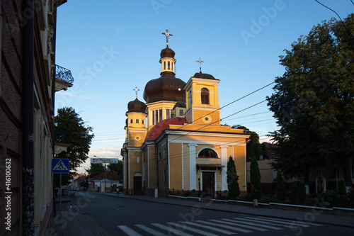 CHERNIVTSI, UKRAINE - JULY 16, 2017: The Assumption Church in Chernivtsi