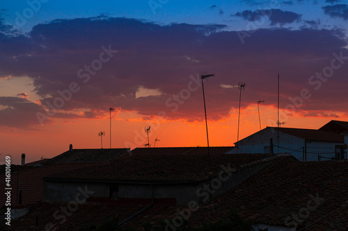 Sunset in a town in southern Andalusia