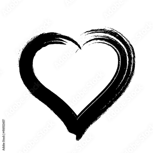 scribble heart shape sketch black color, hand drawn heart symbol isolated on white, heart shape in paint stripe brush stroke