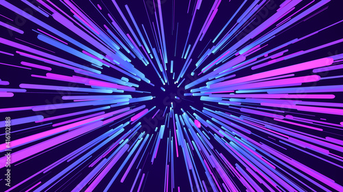 3D colorful geometric cylinder star explosion animation  abstract glow square starburst line ray beam  creative geometry digital background
