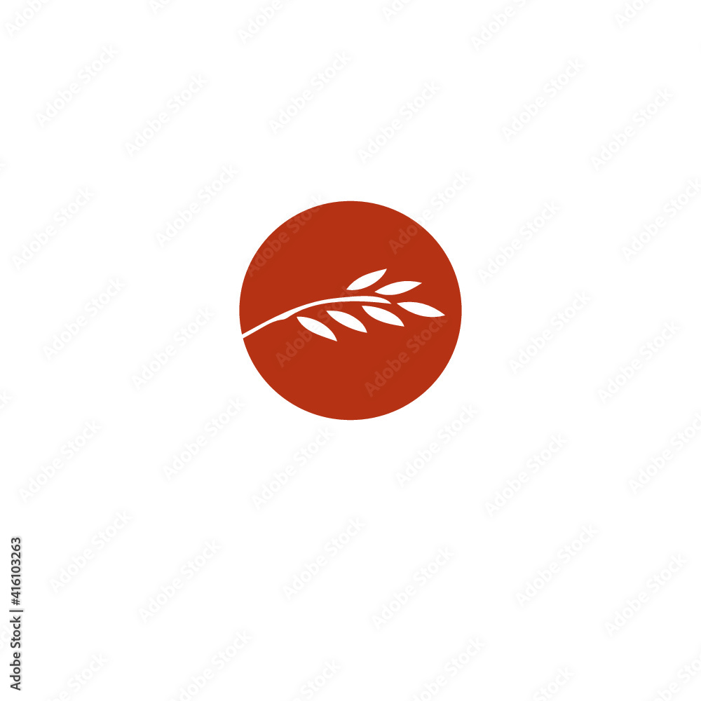 Easter Olive Branch Logo Icon Church Ministry Palm Sunday Wheat Grass Minimal Isolated Circle Fronds Easter Olive Branch Logo Icon Church Ministry Palm Sunday Wheat Grass Minimal Isolated Circle Fronds