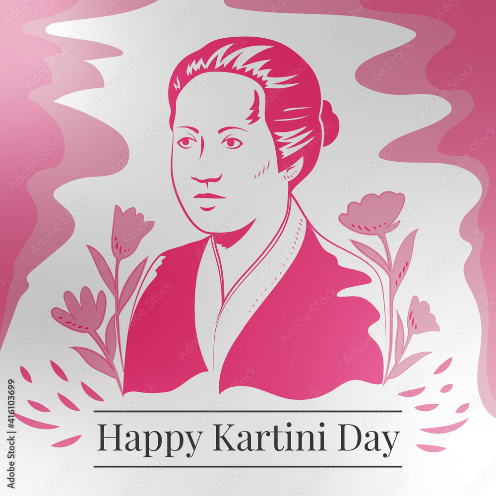 Flat kartini day illustration Flat kartini day illustration