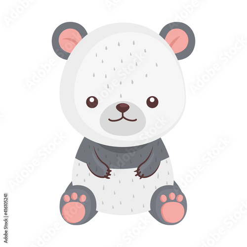 cute lovely , bear panda animal character vector illustration design