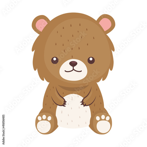 cute lovely   bear animal character vector illustration design