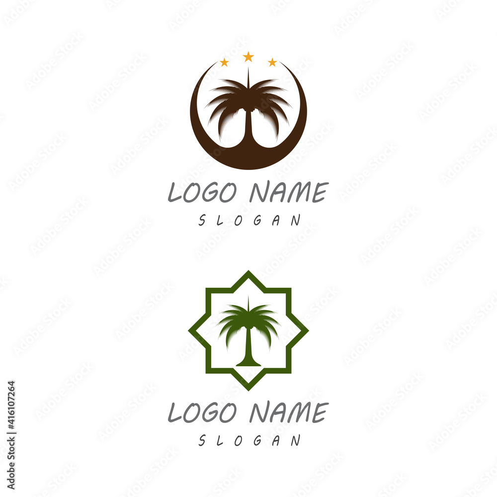 Date tree icon vector illustration logo template Date tree icon vector illustration logo template