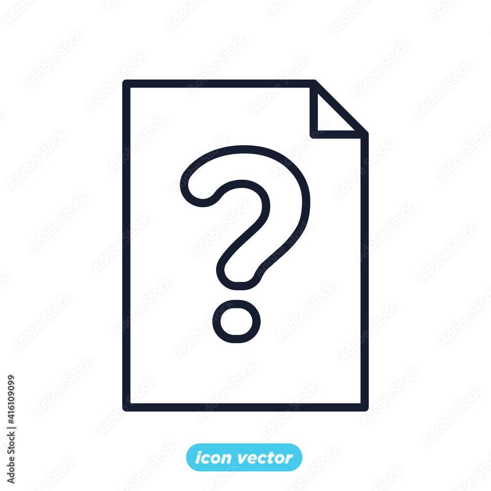 document question icon. document question symbol template for graphic and web design collection logo vector illustration document question icon. document question symbol template for graphic and web design collection logo vector illustration