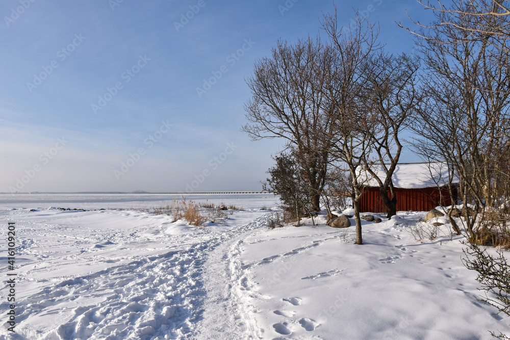 Coastal winter view on the island Oland in Sweden Coastal winter view on the island Oland in Sweden