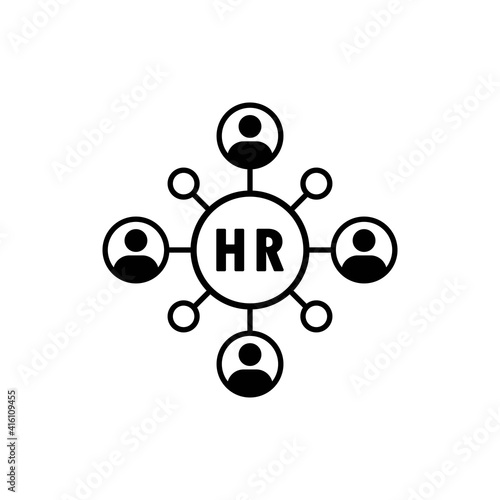 HR, personnel, management icon. Personnel change icon. People in round cycle symbol. Human resource concept. Vector EPS 10. Isolated on white background