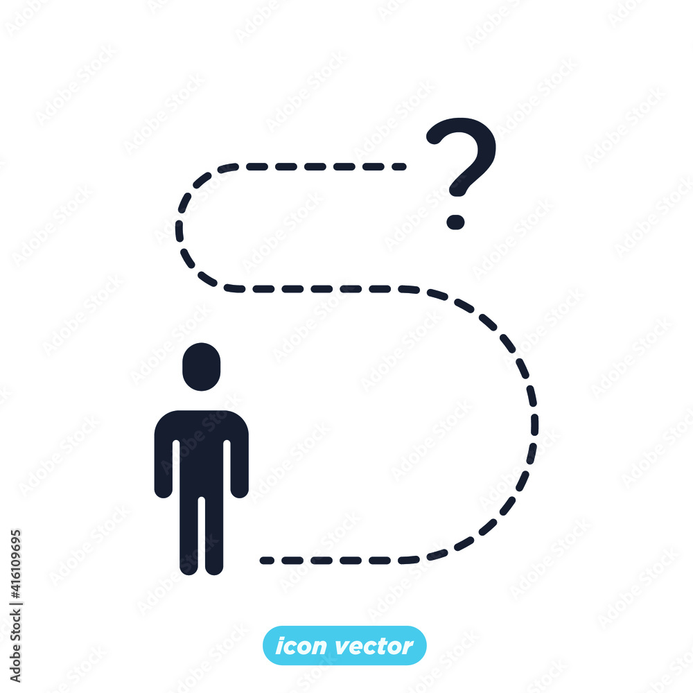 people route question icon. people route question symbol template for graphic and web design collection logo vector illustration people route question icon. people route question symbol template for graphic and web design collection logo vector illustration