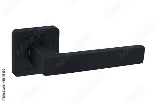 Door handle of black on a white background side view