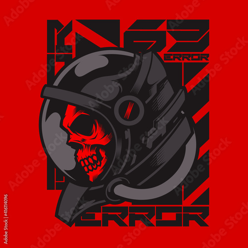 mechanical skeleton illustration and poster design