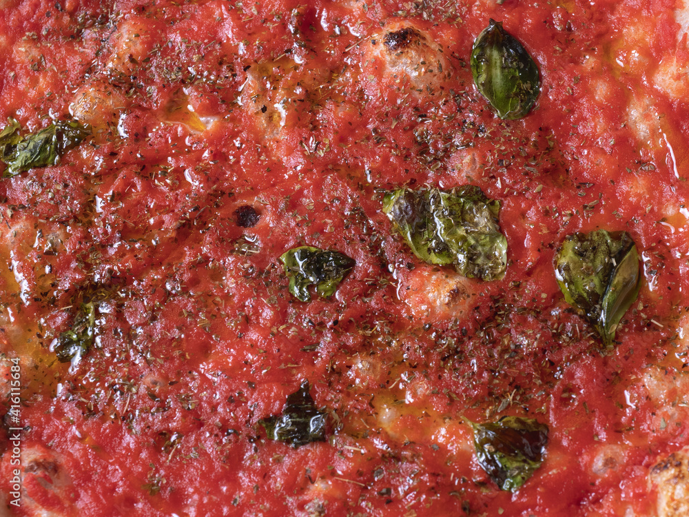 Marinara top view pizza Marinara top view pizza