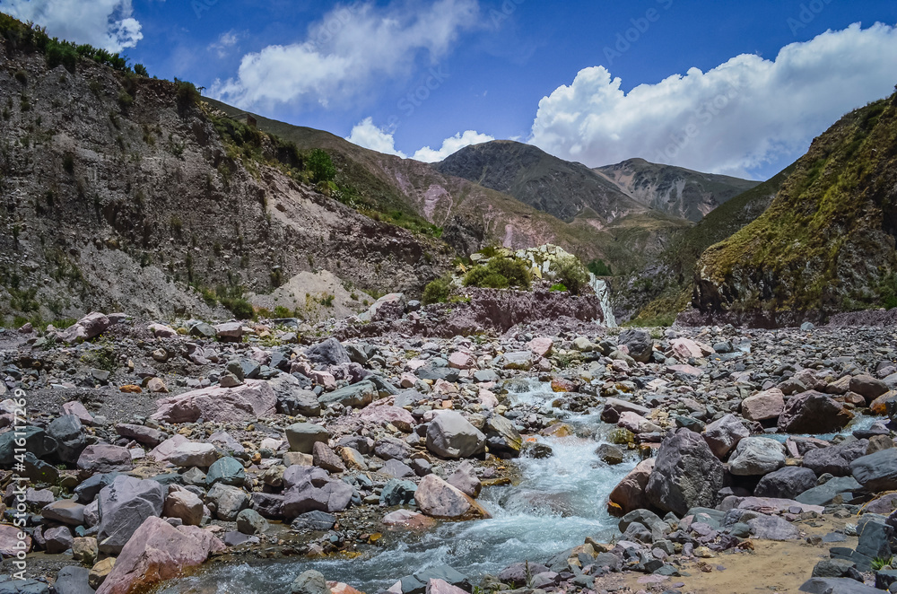 Stock photo of the colored hills and river near Iruya village, Salta, Argentina. Colorful landscape Stock photo of the colored hills and river near Iruya village, Salta, Argentina. Colorful landscape