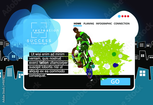 Sport concept for internet banners, social media banners, headers of websites, vector illustration 