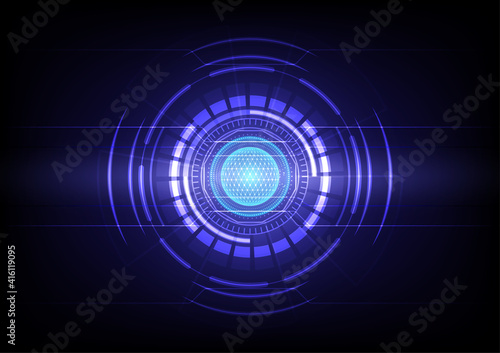 Futuristic circle element vector illustration innovation concept abstract technology background high tech digital sci fi and bitcoin for connecting digital currency and electronic data
