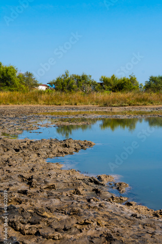 Black mud ponds near Nin in Croatia