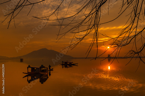 Sunset at Dallake, Kashmir, Jammu and Kashmir photo