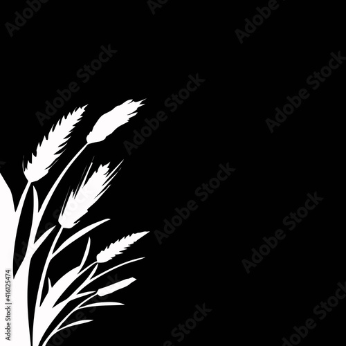 agricultural grain illustration design black background