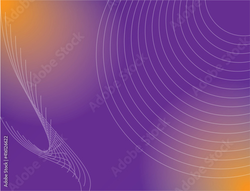 Light leak background with dominant purple orange color gradations and wavy sonar lines
