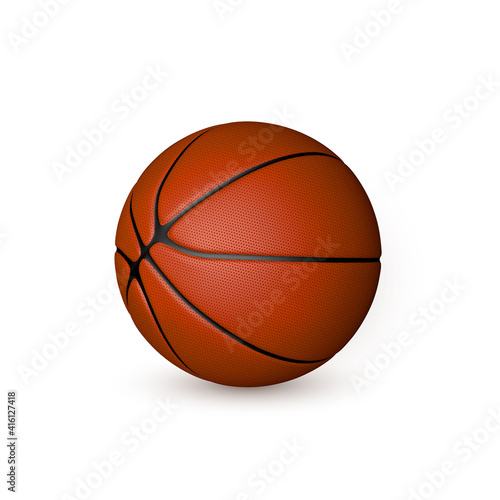 Basketball ball isolated on a white background. Realistic Vector Illustration