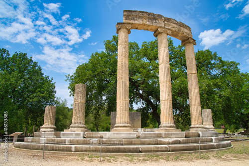 View on the ruins of the ancient Olympia