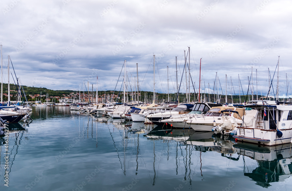 Yachts in the port of Pirana.