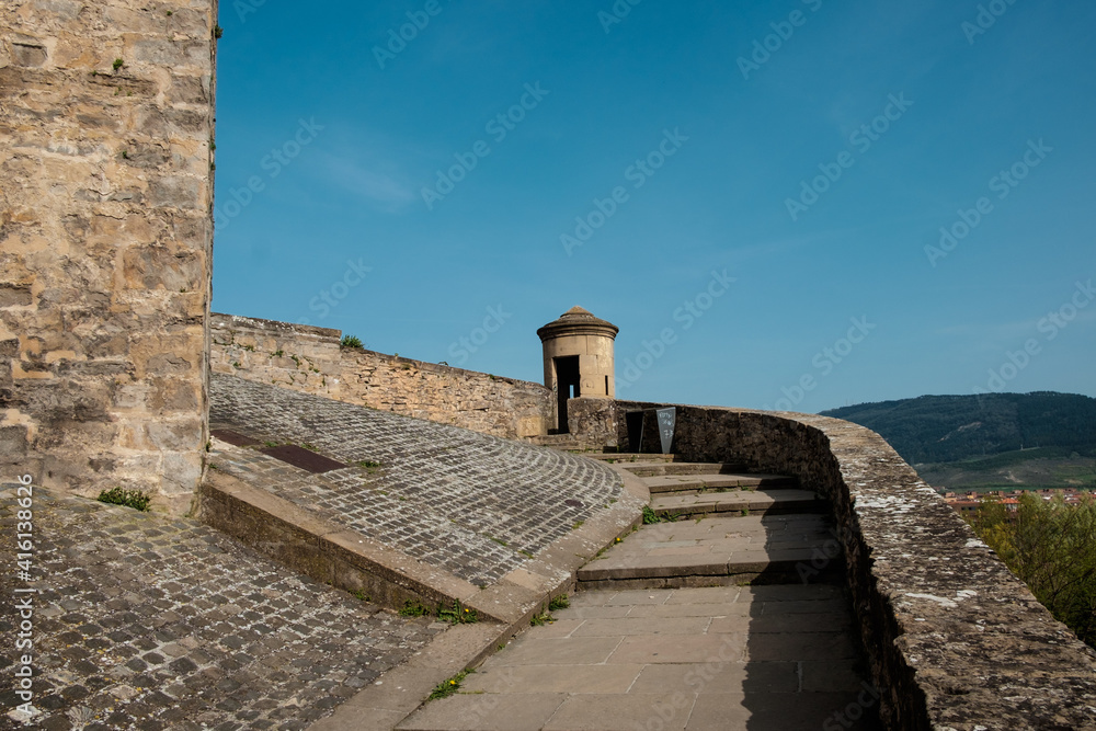 Pamplona's wall and St Cristobal mountain in the horizont.