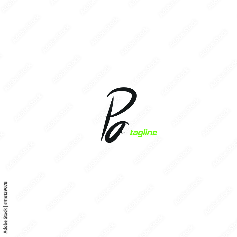 PA initial handwritten calligraphy, for monogram and logo PA initial handwritten calligraphy, for monogram and logo