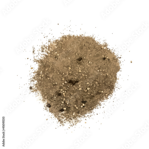 Heap of Ground Black Pepper Isolated on White