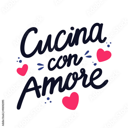 Cucina con amore. Poster, decorazione per la parete della cucina.