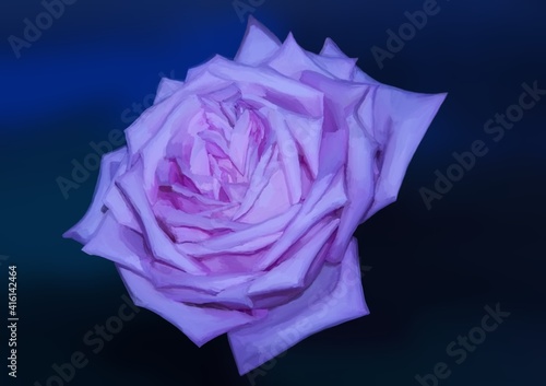 The drawing shows a rose. The illustration is made in the style of oil painting. A bitmap file.