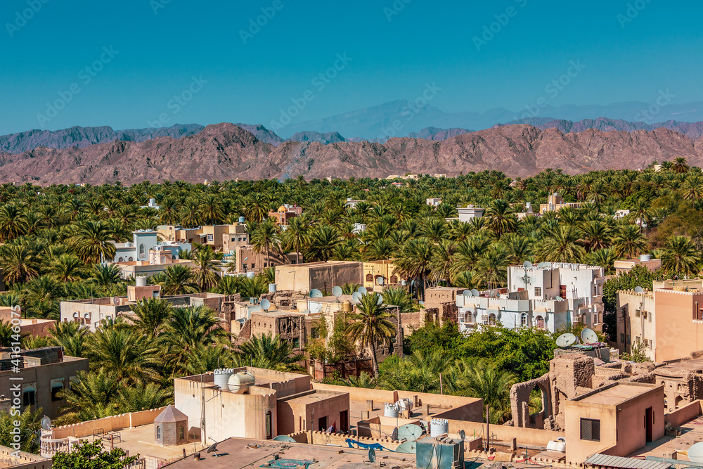 Panoramic view of Nizwa, the oasis city of Oman.
