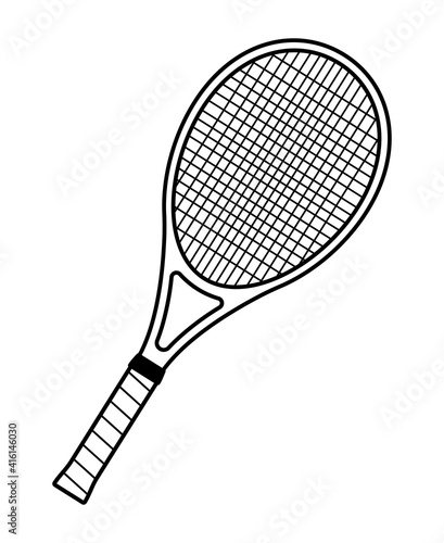 テニスラケット（モノクロ） © yotto