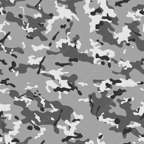  Camouflage gray camouflage pattern, trendy vector print. Ornament
