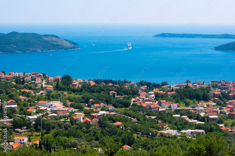Houses along the Adriatic coast, northwest Montenegro