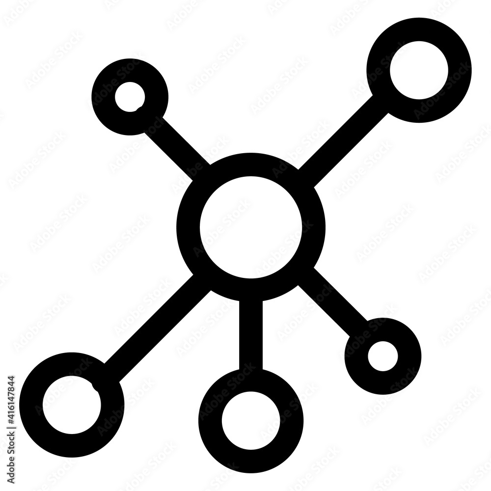 Cells line, Molecule symbol, outline style pictogram on white background. Science and education sign for mobile concept and web design. Vector graphics, Molecule vector icon, Isolated on white Cells line, Molecule symbol, outline style pictogram on white background. Science and education sign for mobile concept and web design. Vector graphics, Molecule vector icon, Isolated on white
