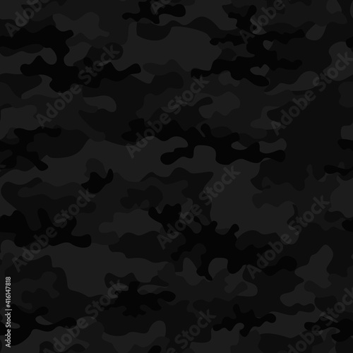 black military camouflage night background classic pattern