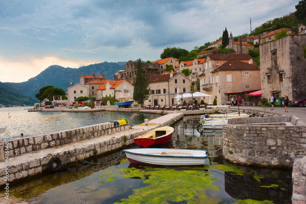 Dock in the Bay of Kotor, Perast, Montenegro