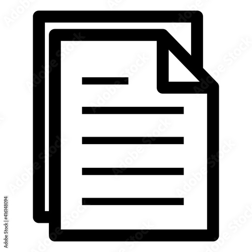 Document vector icon. Illustration isolated for graphic and web design. Document vector icon isolated vector graphic. Paper document page icon vector element. Agreement file symbol. Paper icon