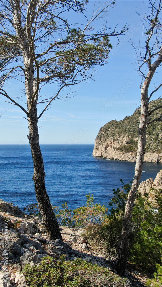view of a beach of the island of Mallorca.