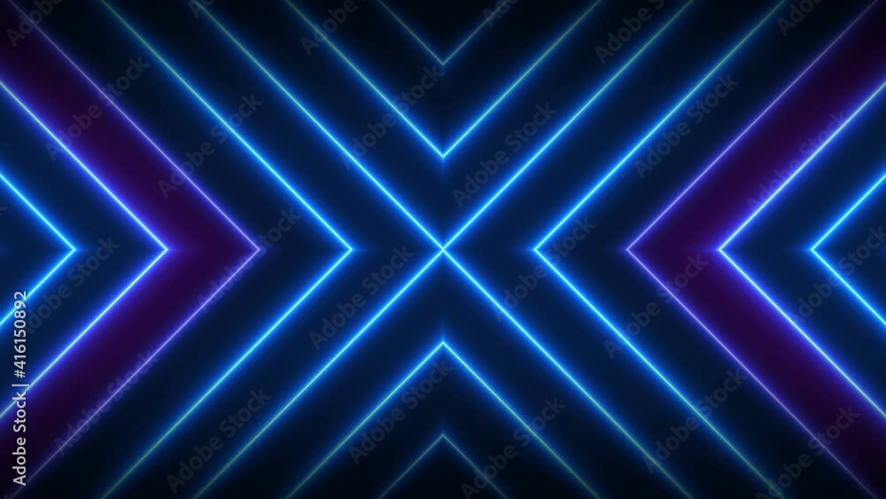 Neon lights shining futuristic trendy seamless loop technology motion graphics