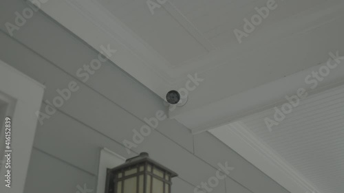 Wide shot of security camera outside