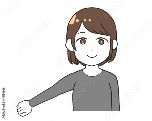 肌着　長袖　グレー　女性