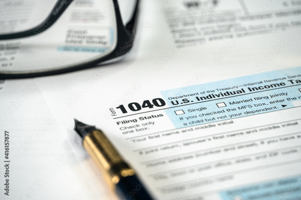 Blank Form 1040 U.S. Individual Income Tax Return. Tax Payment tax Concept. Blank Form 1040 U.S. Individual Income Tax Return. Tax Payment tax Concept.