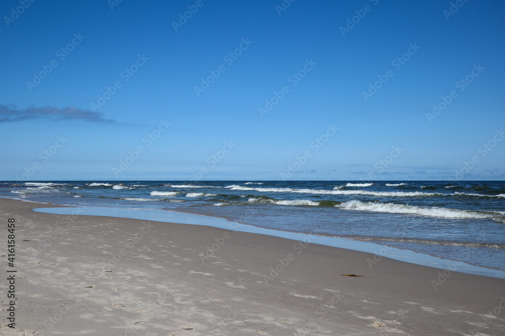 Beach and sea. The Baltic Sea coast in Dębki