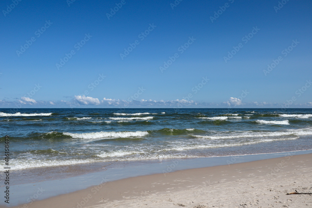 Beach and sea. The Baltic Sea coast in Dębki