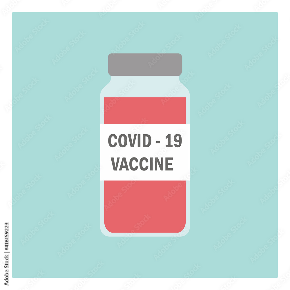 Ampoule with a vaccine against coronavirus. Flat style. Illustrations. Ampoule with a vaccine against coronavirus. Flat style. Illustrations.